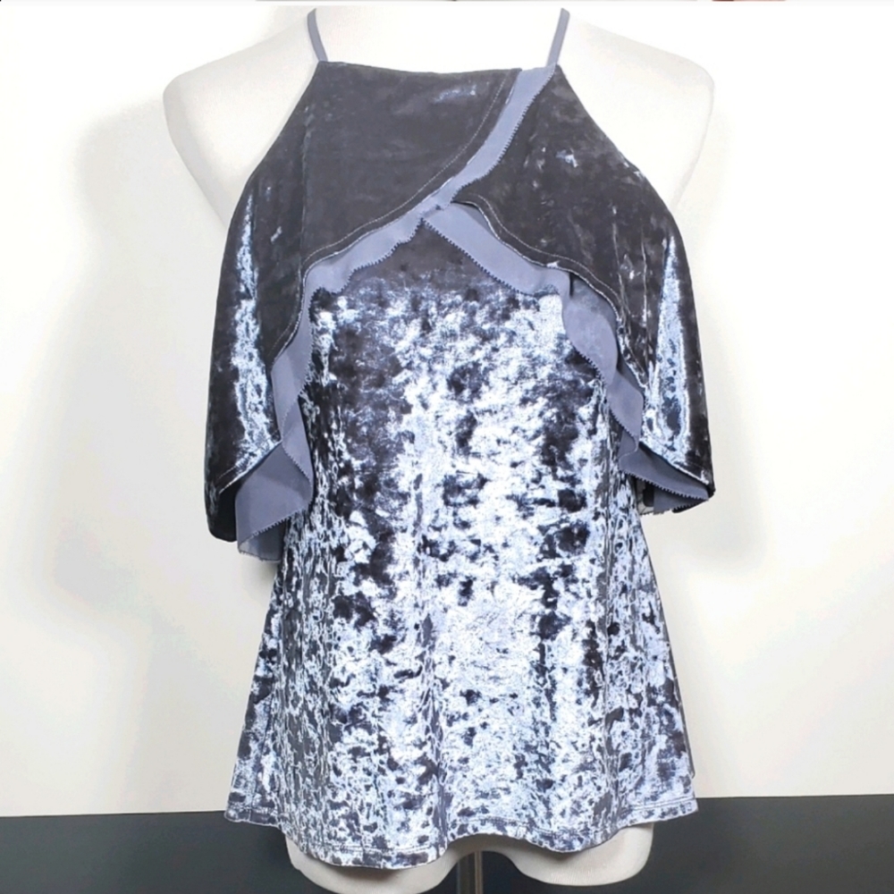White House Black Market Crushed Velvet Top